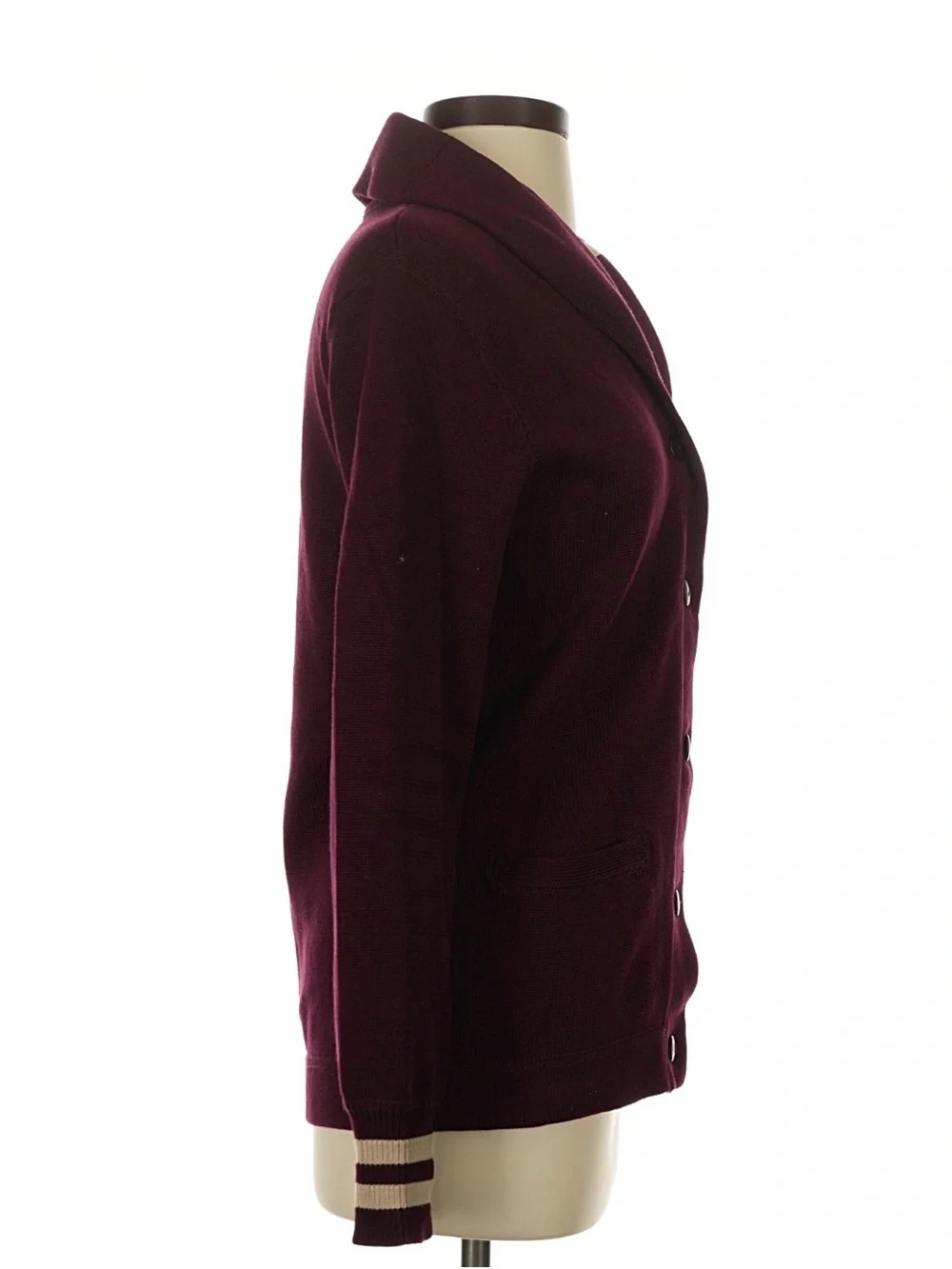 Vintage Rugby Ralph Lauren Cardigan Varsity Letterman Bulldog Patch Sweater S